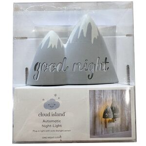 Cloud Island Automatic Nightlight Plugin Goodnight Mountains Nursery Baby Decor